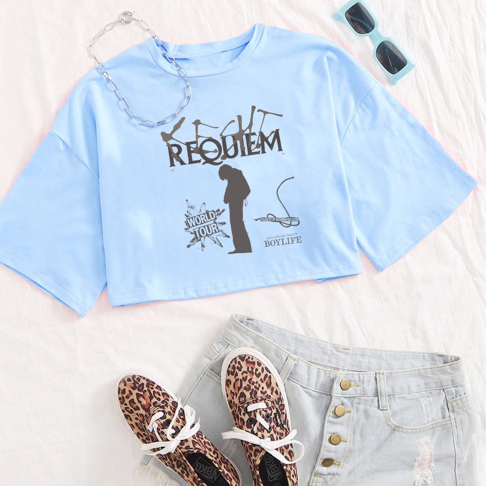 Keshi Requiem World Tour 2024 Shirt Women O-Neck Short Sleeves Crop Tops T-shirt Fans Gift Tops image 3