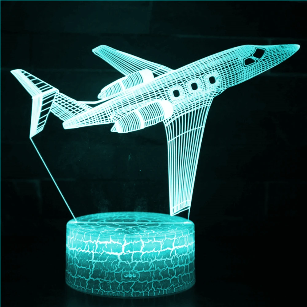 

Nighdn Airplane Night Light LED 3D Illusion Lamp USB Aircraft 7 Color Birthday Gift for Boy Girl Kids Room Bedroom Decoration