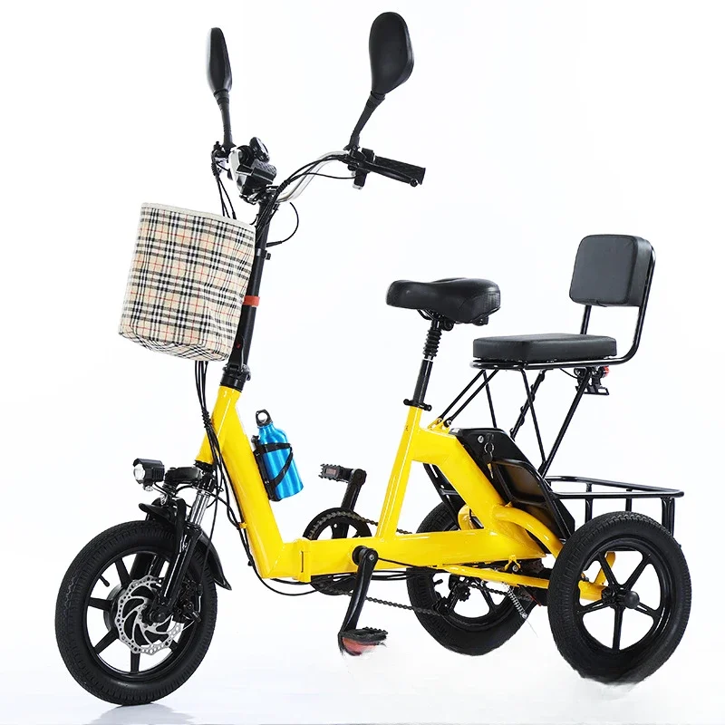 mini lithium battery small folding electric power tricycle adult pedal electric tricycle wholesale