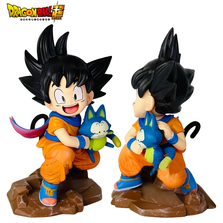 Kawaii Dragon Ball Mini Son Goku Figure Toys 10cm Cute Goku Embrace Pura PVC Collectible Model Dolls Birthday Gifts For Kids