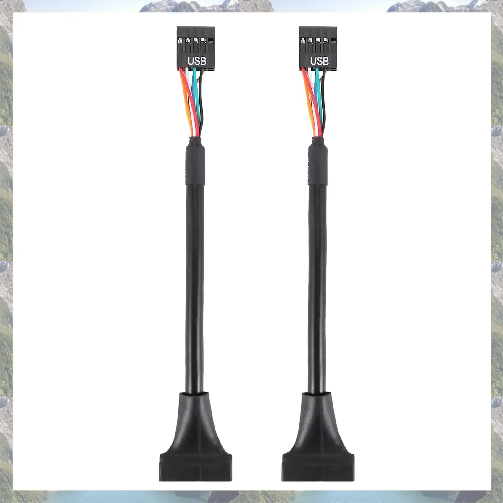 2025 New-2X Black USB 2.0 9 Pin Female To USB 3.0 20 Pin Male Cable Adapter Connector