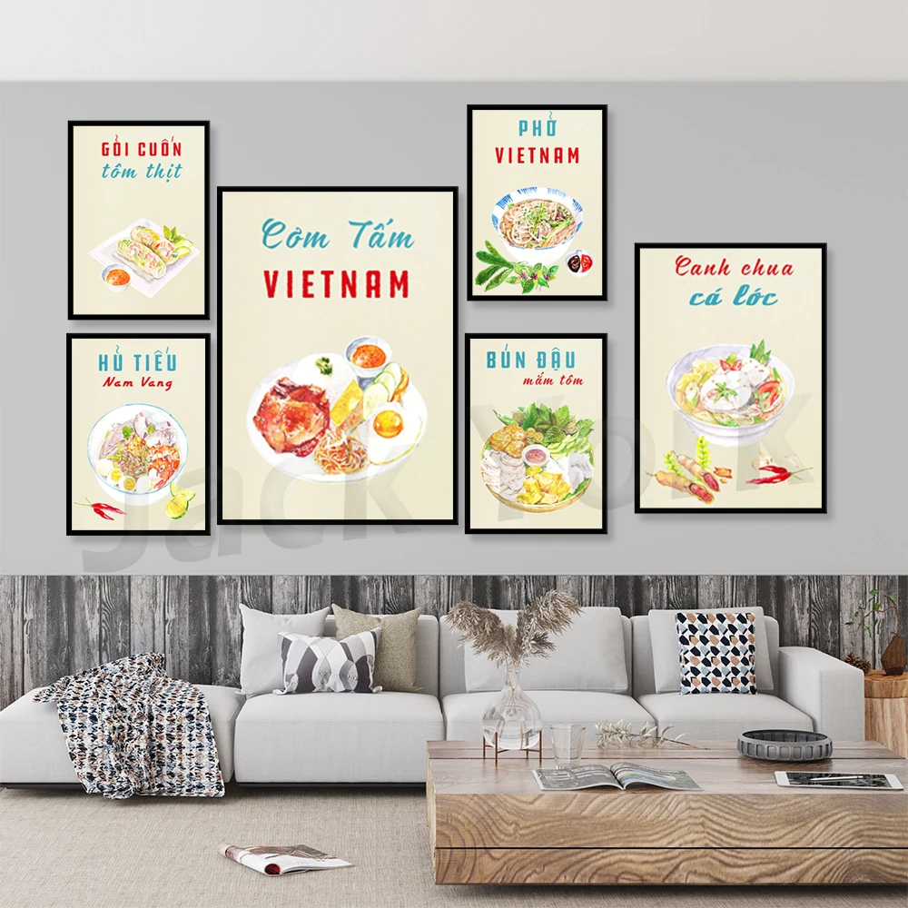 

vietnamese food poster print wall art home decor ca loc kho nuoc mam vietnamese cuisine asian kitchen restaurant bistro ethnic