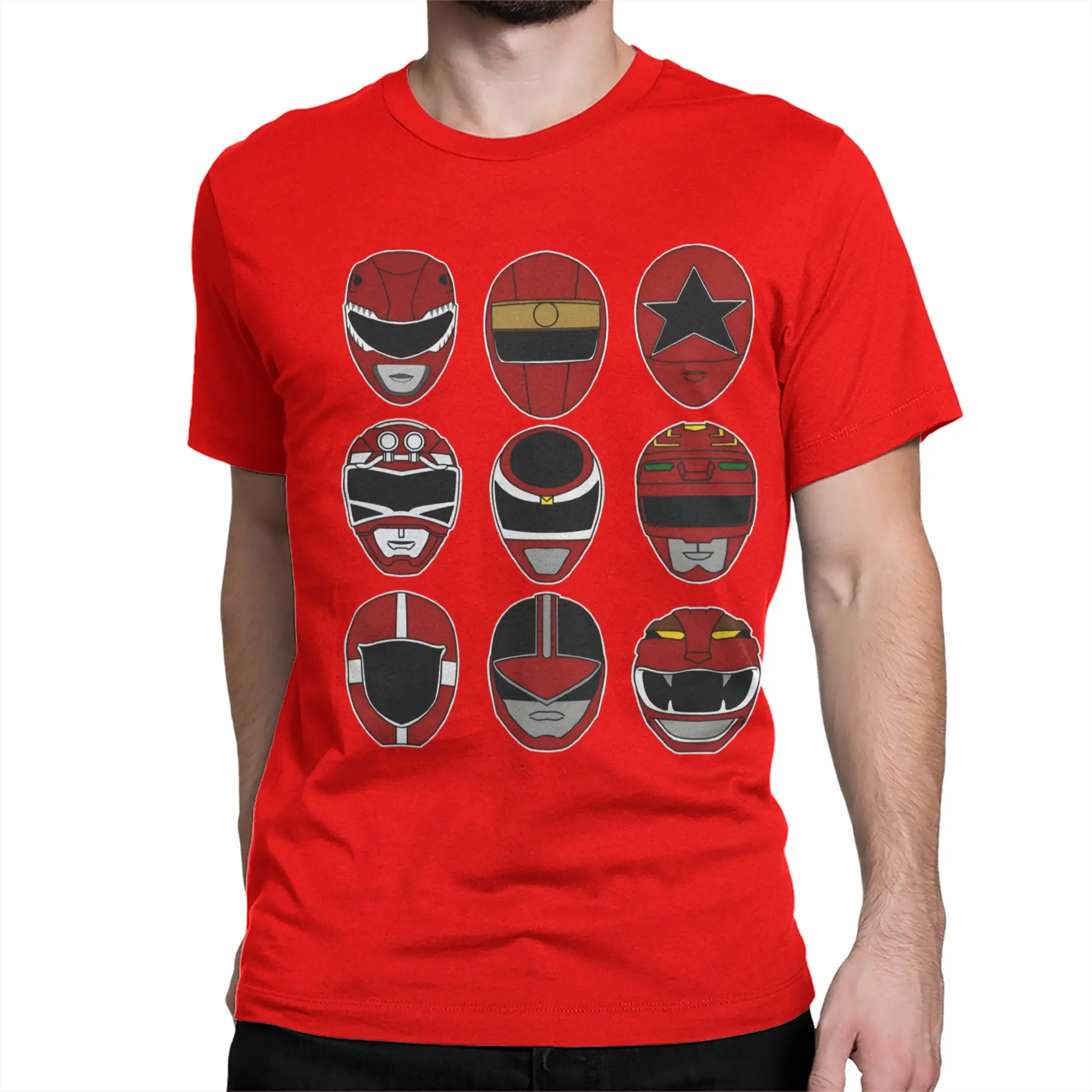 Men Women T-Shirts Forever Red Power Rangers Creative 100% Cotton Tees Short Sleeve  T Shirts Crew Neck Clothing Printing