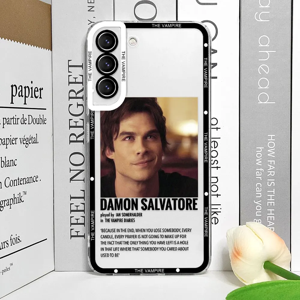 The Vampire Diaries Damon Transparent Phone Case for Samsung Galaxy A55 A54 A53 A52 A51 A70 A32 A31 A22 A13 5G Soft Cover Fundas