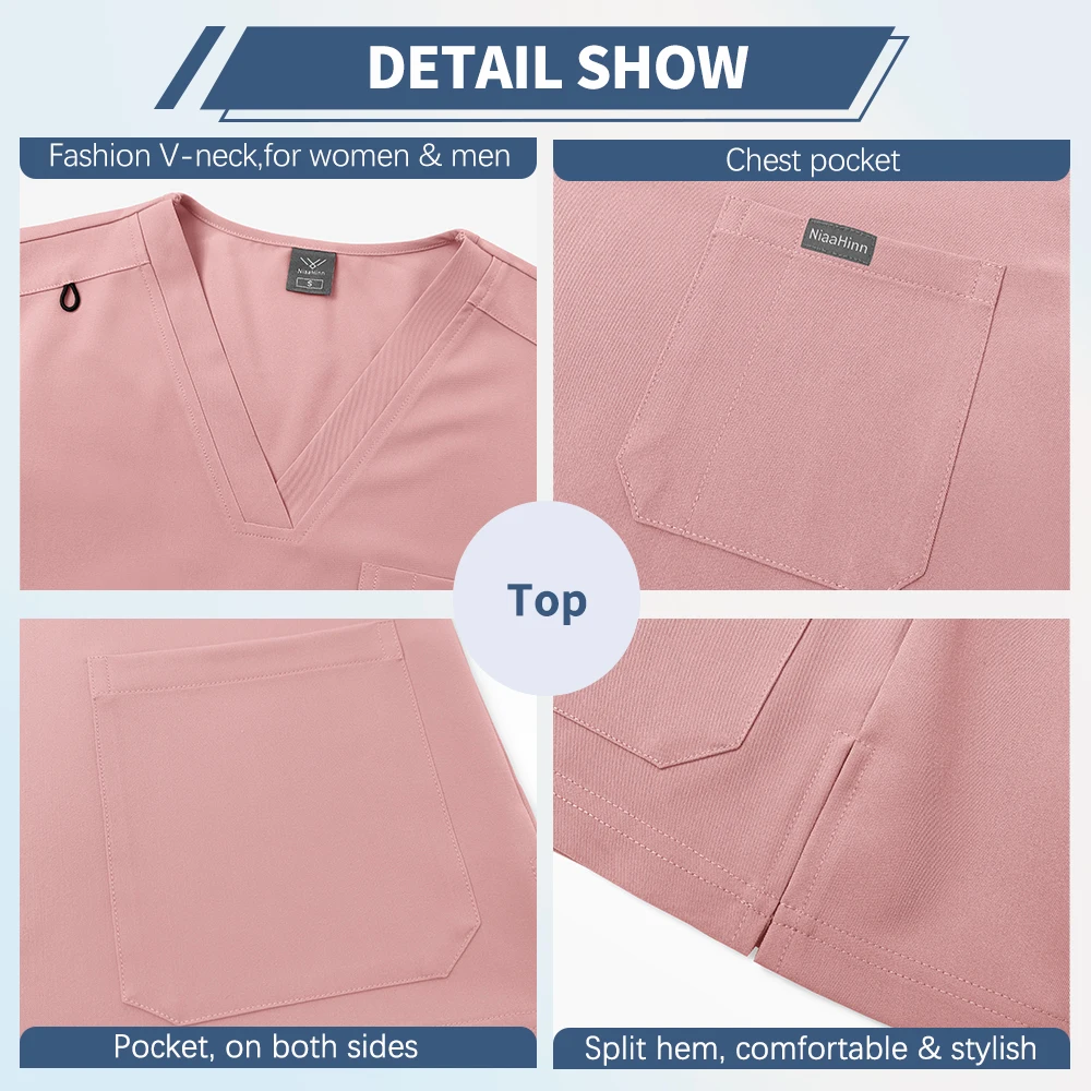 Nurse Accessories Clinical Uniform For Women New High-quality Surgical Scrubs Set Clinical Nursing Clothes Mens Hospital Lab Set view 4