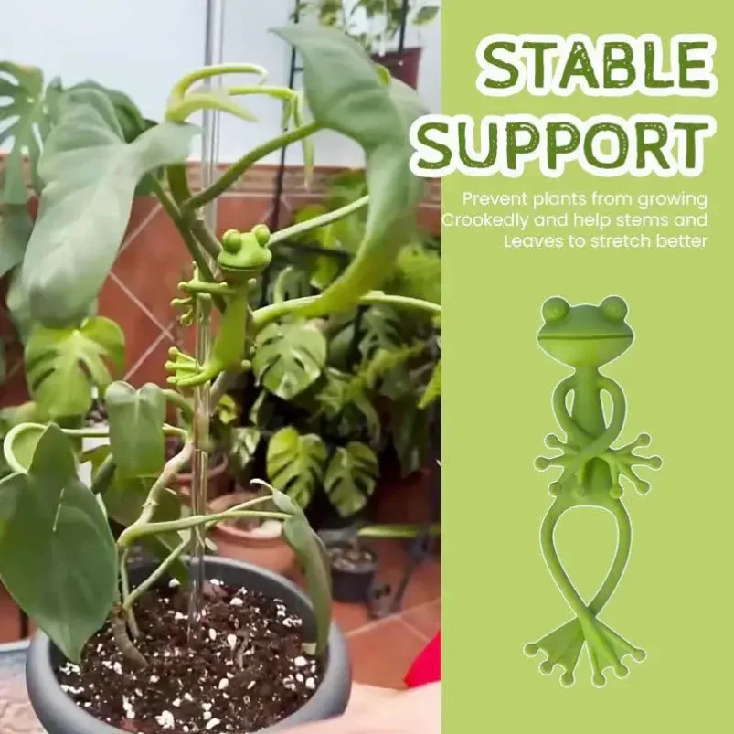 13cm Frog Shaped Reusable Cable Wire Tie Cute Decorative Twist Bendable Garden Plant Support Adjustable Flexible Clip for Stem