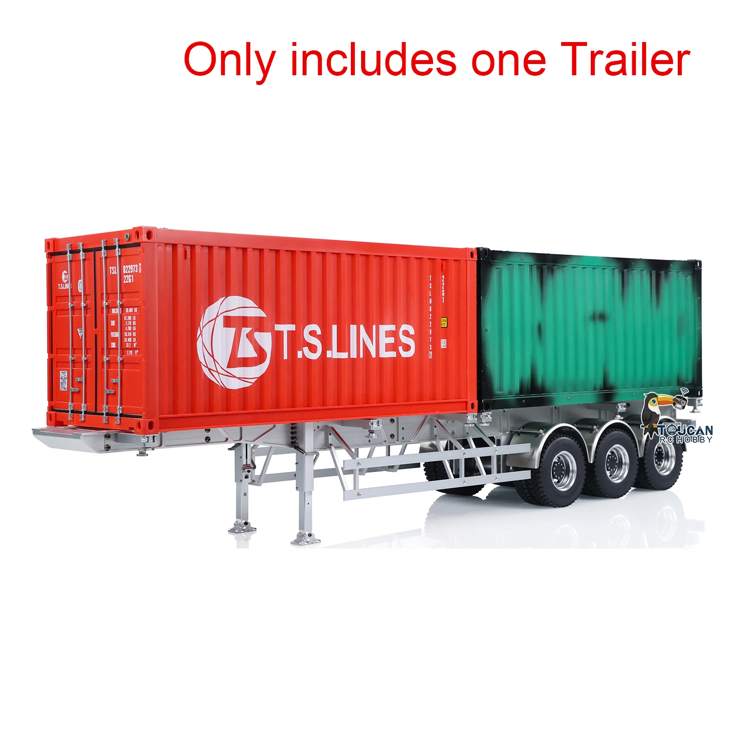 1/14 RC Metal Frame Trailer 3-axle Trailers for Remote Control Tractor Truck Dumper Tipper Car DIY Mode 40 Feet Container Toy