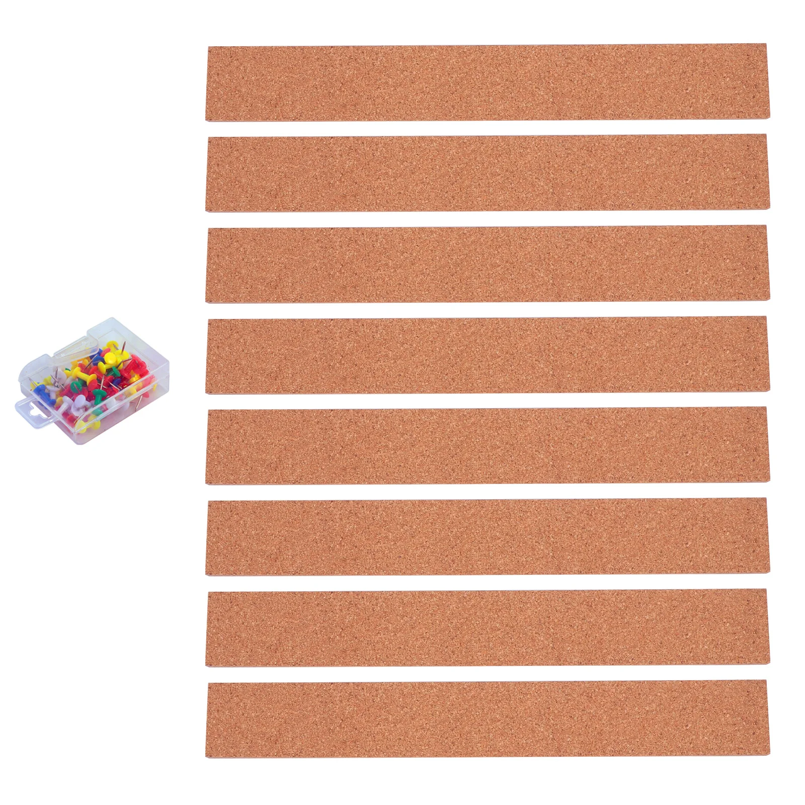 

1 set 50 Pieces Bulletin Board Strips Frameless Memo Office Home Wall Decor Cork Memo Board Strip Accessories Pushpins Included