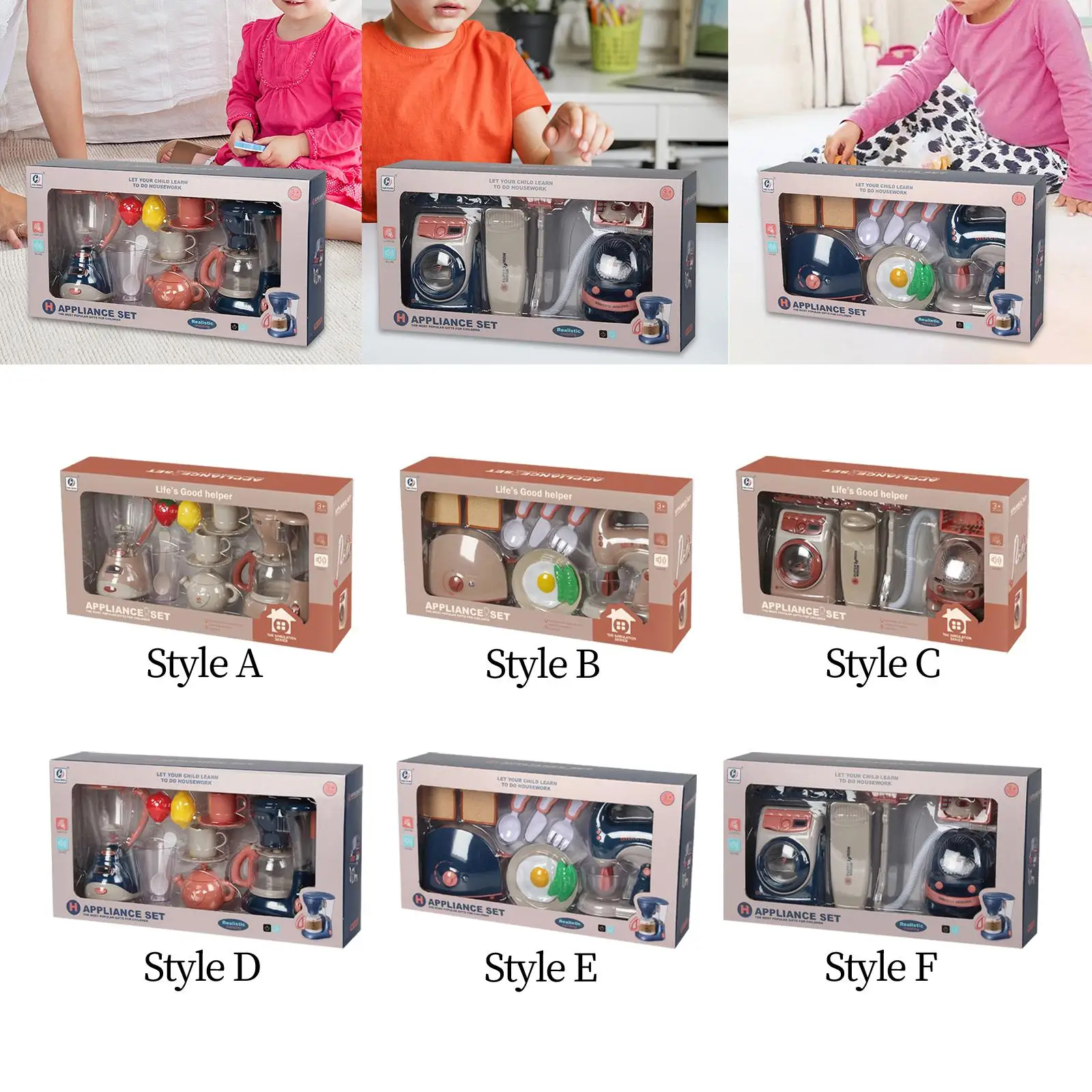 Kitchen Appliances Toys with Realistic Light and Sounds Develop Motor Skills for