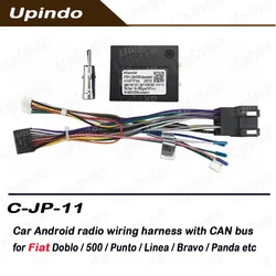 2 Din Car Android Radio Wiring Harness Connector Socket Cable Power with CAN Bus for Fiat Doblo 500 Punto Linea Bravo Palio Pand