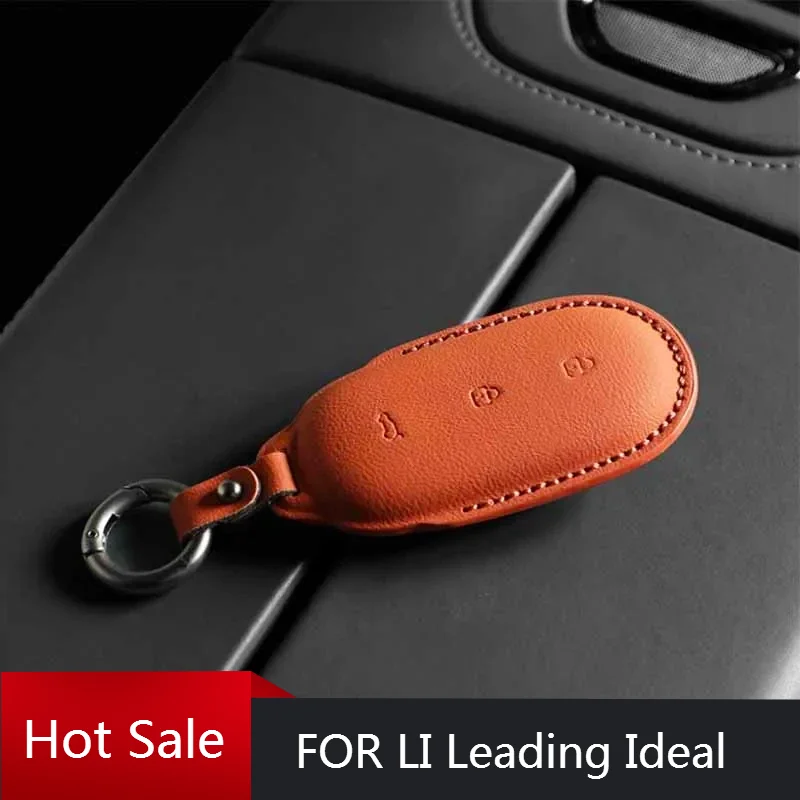 

For LI Leading Ideal LiXiang L7 L8 L9 2022 2023 for Lixiang One Leather Car Key Case Shell Keychain Keyless Auto Accessories