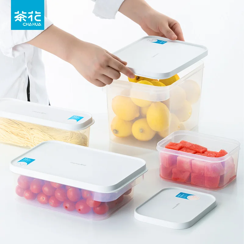 

CHAHUA Premium Refrigerator Storage Box Food Grade Transparent Plastic Preservation Box Fruit Freezing Fresh Stackable Storage