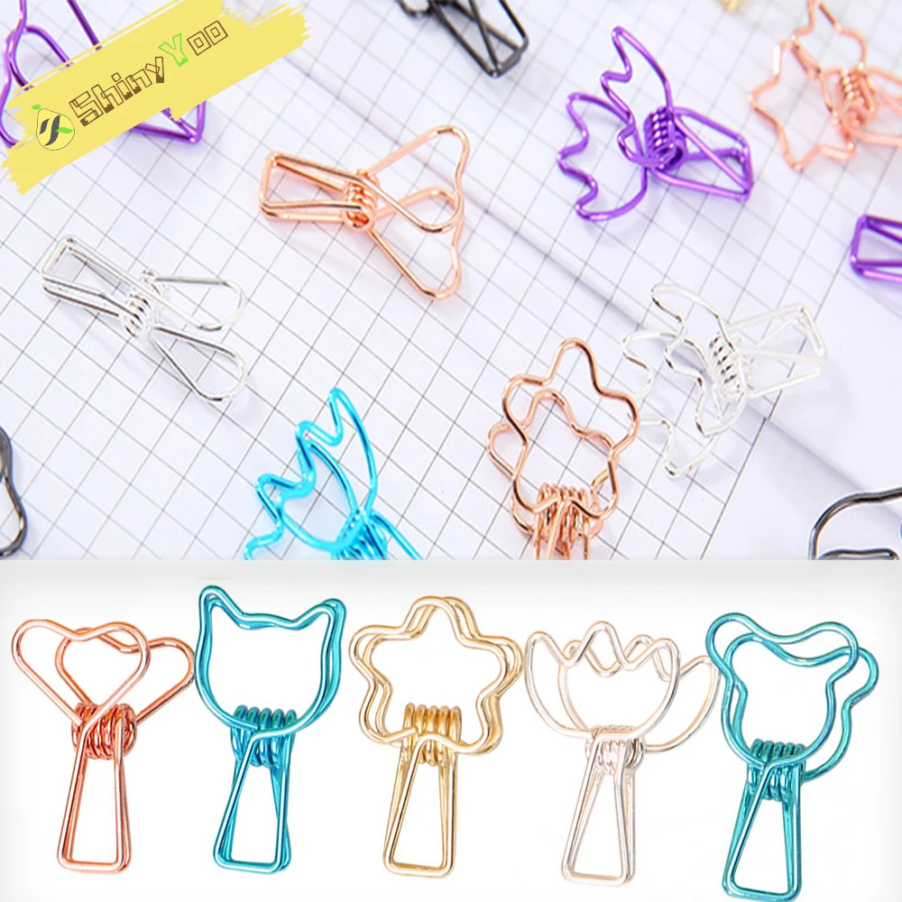 

30pcs Metal Binder Paper Clips Assorted Shapes Office Organizer Clips,Supplies Multicolor Metal Paper Binder Clips for Paperwork