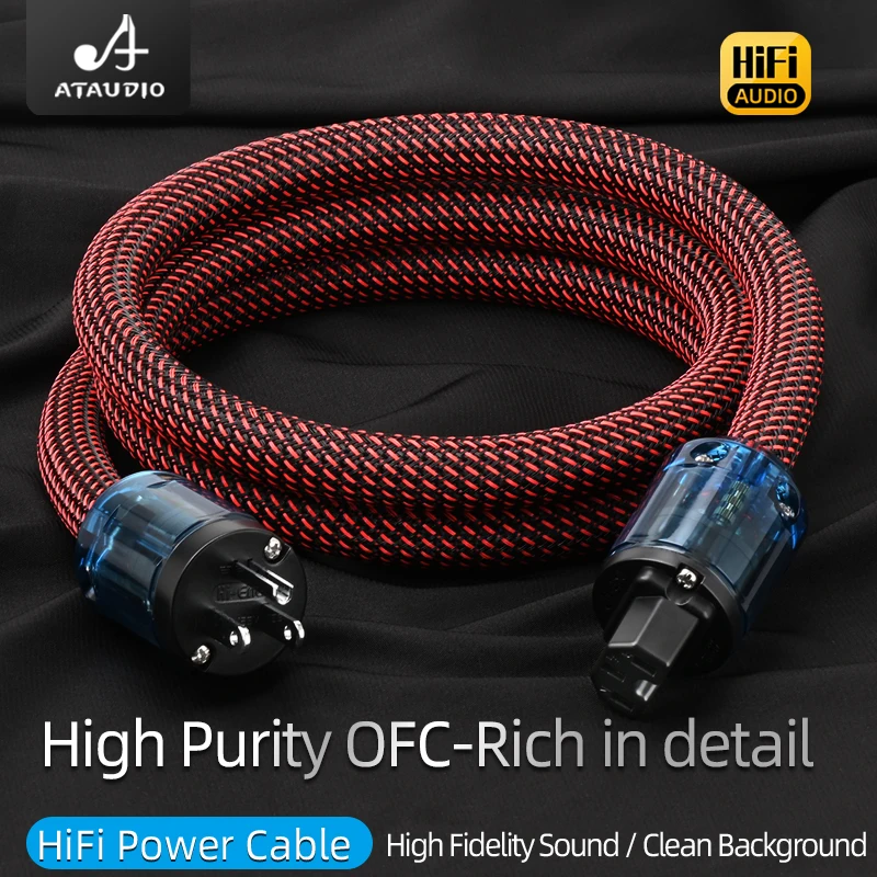 

Кабель питания ATAUDIO HiFi для усилителя, разъем версии ЕС, США, Австралии, высококачественный аудиокабель 6N OFC, шнур питания «папа-мама»