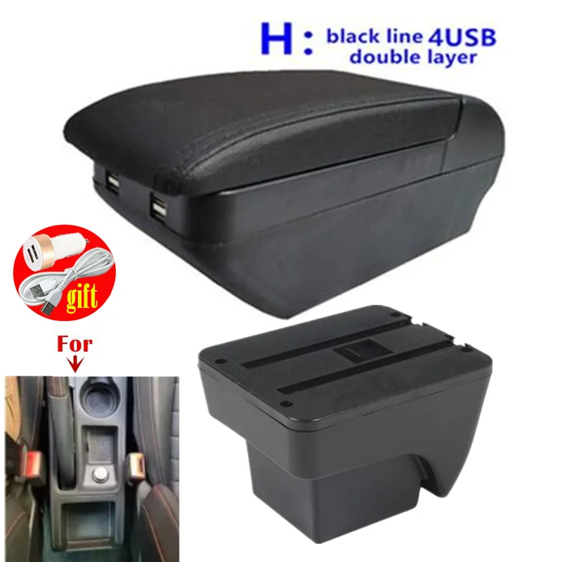 For SEAT ARONA Car Armrest Modification Multifunctional Double-Layer Storage Box with USB Charging Easy to Install Car Accessori image 3