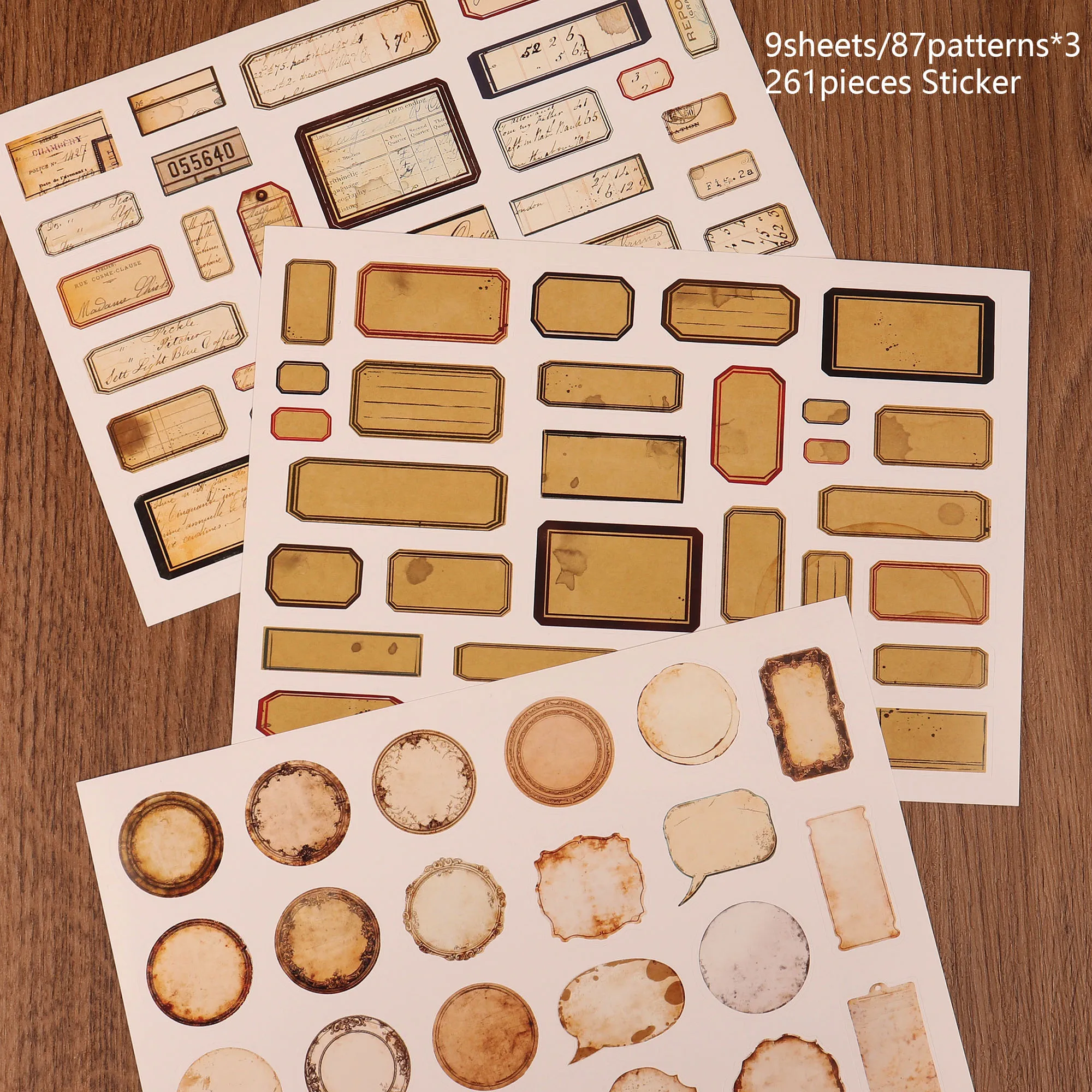 JAIIMAN126-261 Stück Vintage-Etikettenpapier, selbstklebender Aufkleber, für Etikettendekoration, Scrapbooking-Zubehör, Junk-Tagebuch-Sets, Basteln – Detail 6
