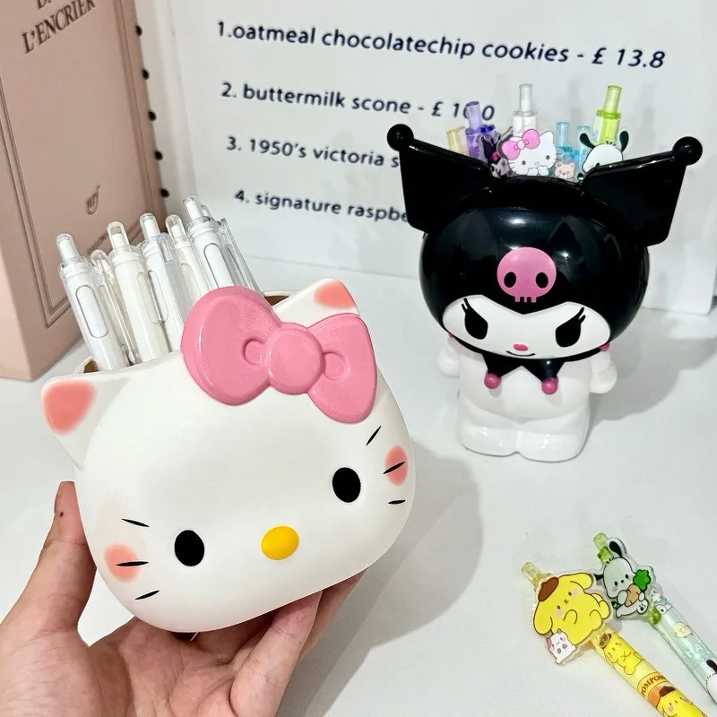 

Cute Cartoon Pen Stand, Sanrio Hello Kitty Pen Holder Makeup Brush Stationery Storage Box For Girls Kids Desktop Decoration Gift