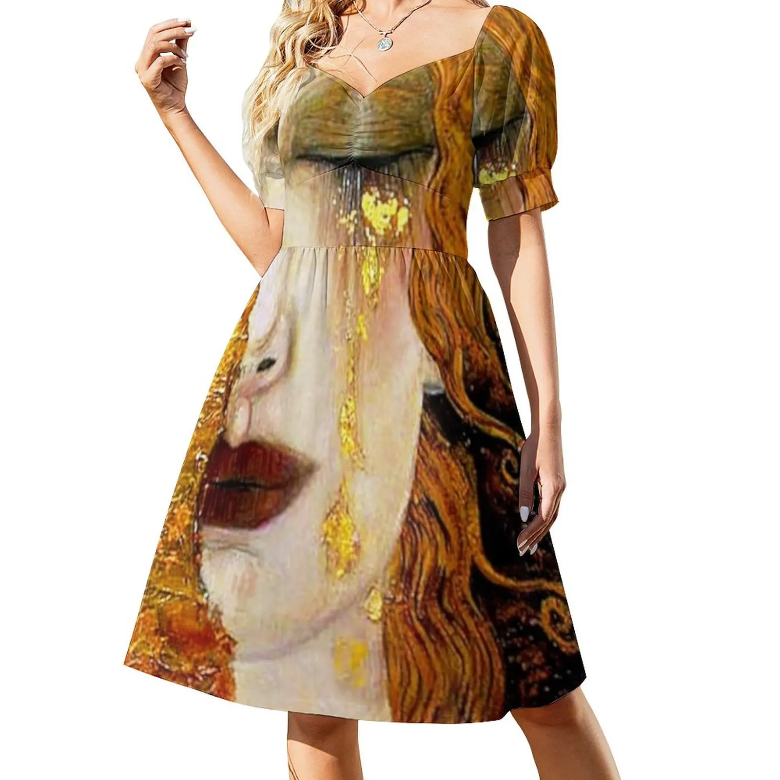 

Freya's Tears by Gustav Klimt (w/signature) | Art Nouveau Symbolism Sleeveless Dress Evening gown long dress women summer