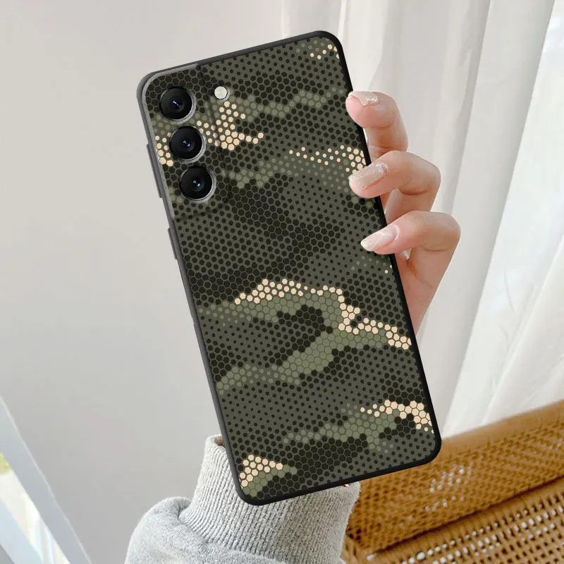 Phone Case for Samsung Galaxy S24 S21 S23 Ultra 5G S8 S7 S10e S22 Plus S20 FE S10 S9 Camouflage Pattern Camo Military Army Cover