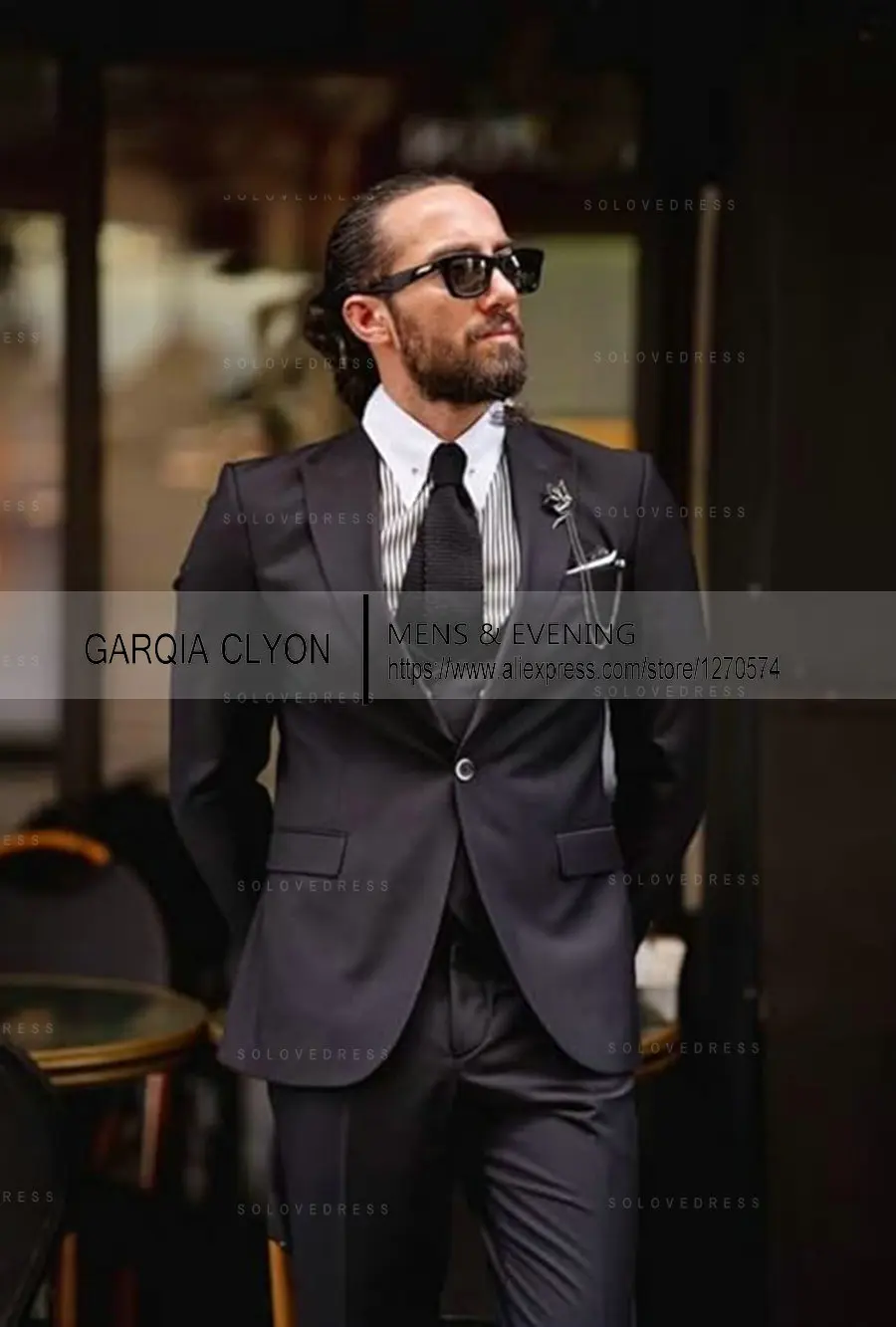 

3 Piece Suit Men Slim Fit Double Breasted Suit for Men Wedding Suits Classic One Button Formal Prom Dinner Tuxedo