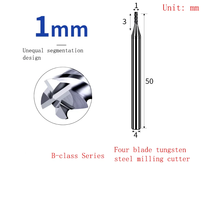 YRFL CNC HRC65 Carbide End Mill 1 2 4 5 6 8 10 12mm 4 Flutes Milling Cutter Alloy Coating Tungsten Steel Mills Cutting Tool