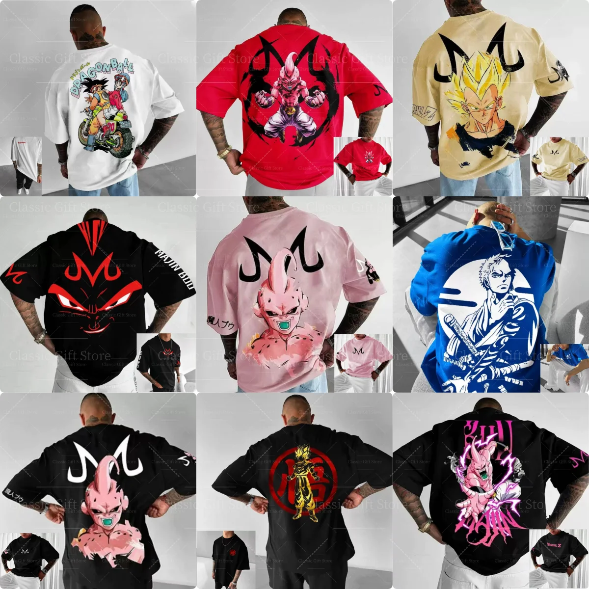 

20 Styles Men Anime Uchiha Itachi Majin Buu Printed T Shirts Cotton Character Print Cosplay Cartoon Graphic Short Sleeve 2025New
