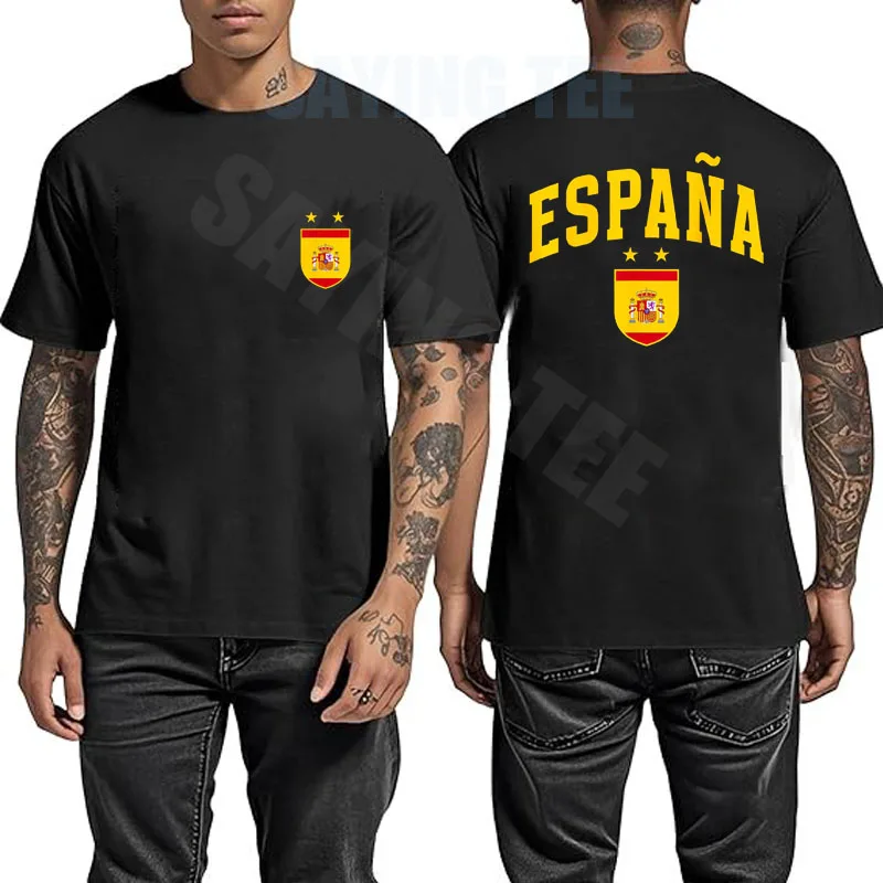 Retro Spanische Flagge Spanien Shirt Vintage España Jungen & Mädchen T-Shirt Y2k 2 Sterne Fußball Champions Espana Fußballmannschaft Spruch-T-Shirt – Detail 13