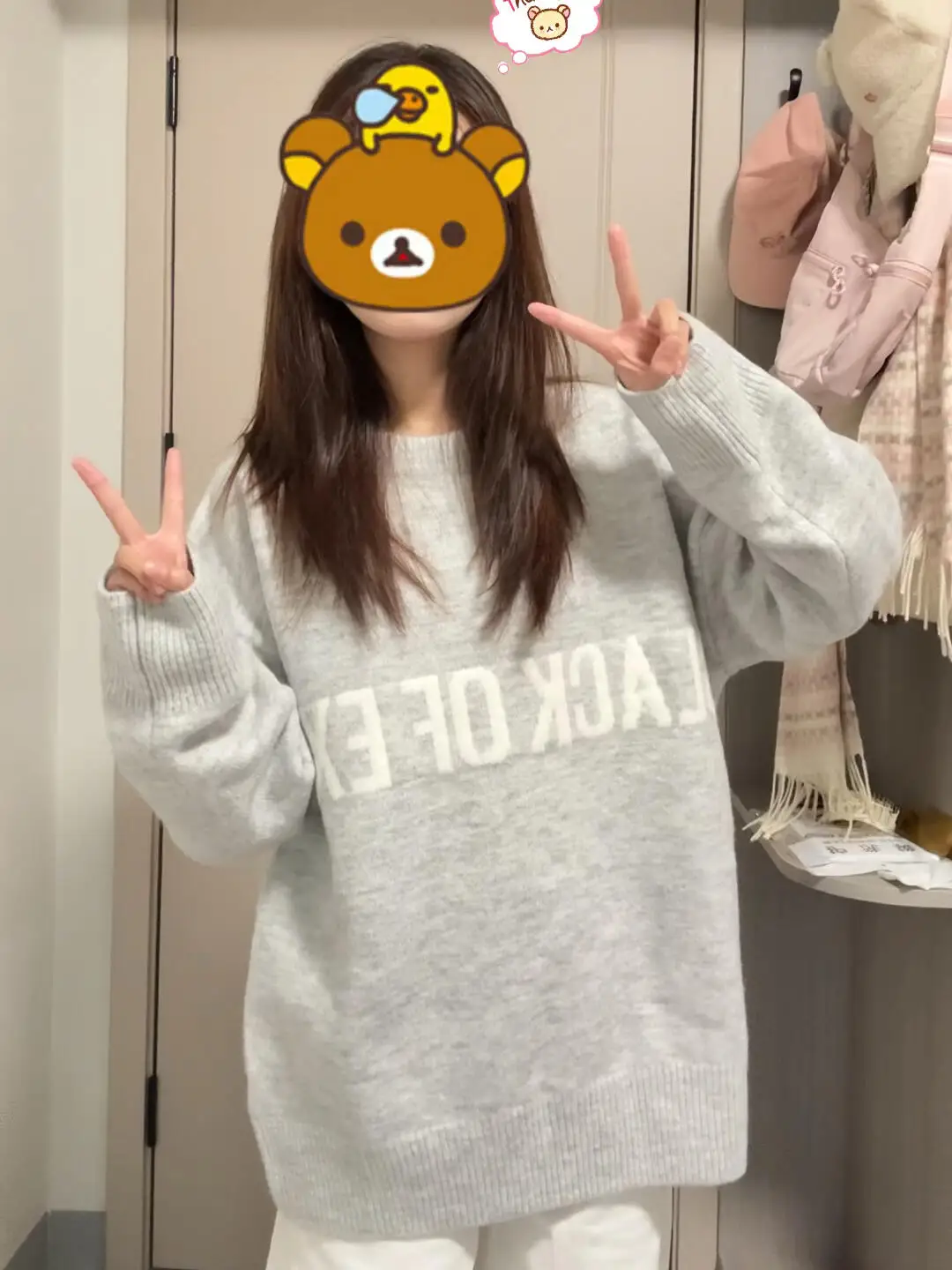 

American Lazy Style Heavyweight Grey Women's Knitwear round Neck Loose Fit Autumn Winter New High Street Versatile Casual Swe...