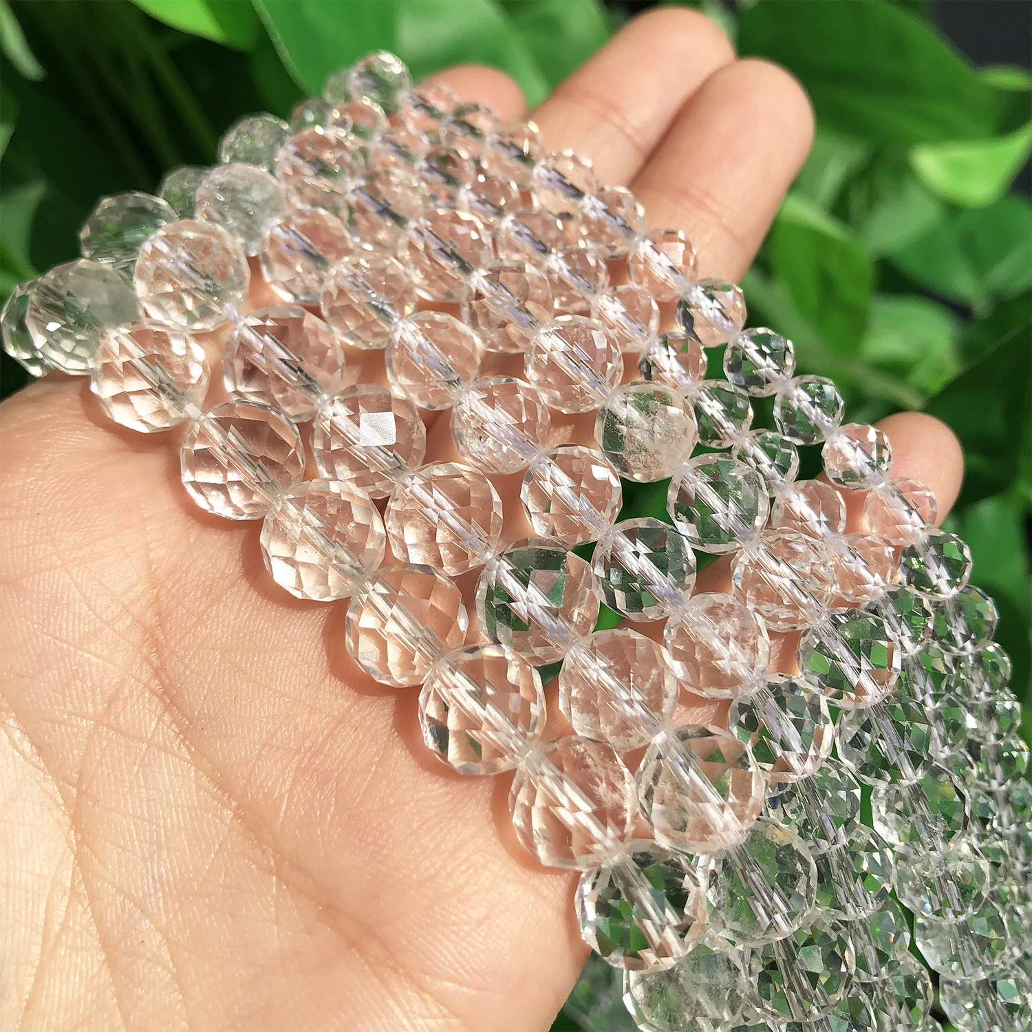 Natural White Clear Quartz Genuine Stone Beads Faceted Loose Spacer Beads for Jewelry DIY Making Charms Bracelet Accessories