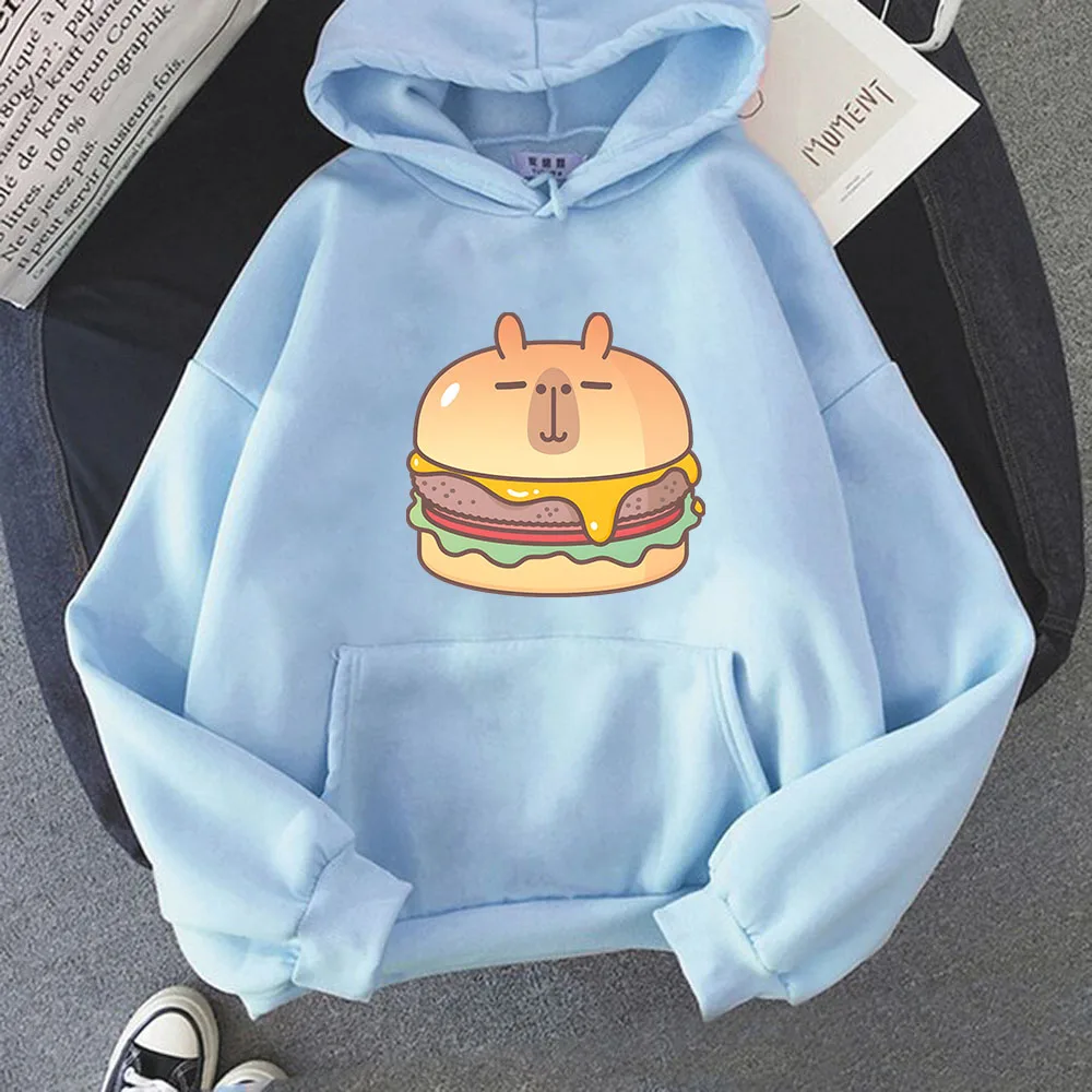 Hamburger Harajuku Hoodies Frauen Männer Essen Grafik Kawaii Sweatshirts lustige Cartoon Langarm Kapuze weibliche Sportswear Vintage