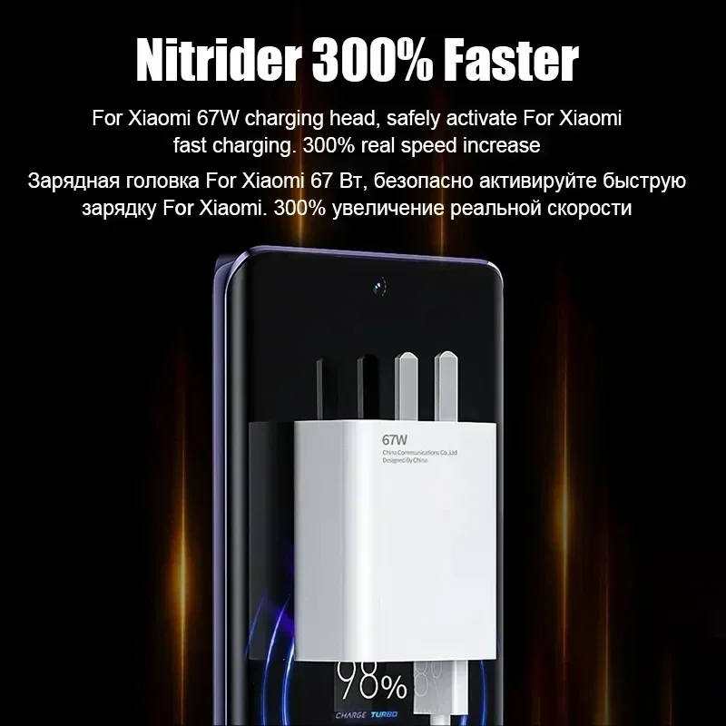 Original 67W USB Super Fast Charger Power Adapter 6A Type-C Cable Quick Charge For Xiaomi Samsung Huawei New 2024