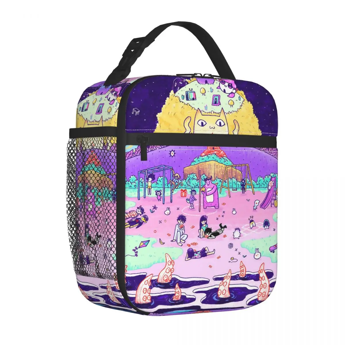 Aubrey Omori Insulated Lunch Bag Capacity Game Cartoon Friends Meal Container Thermal Bag Tote Lunch Box Beach Outdoor Girl Boy