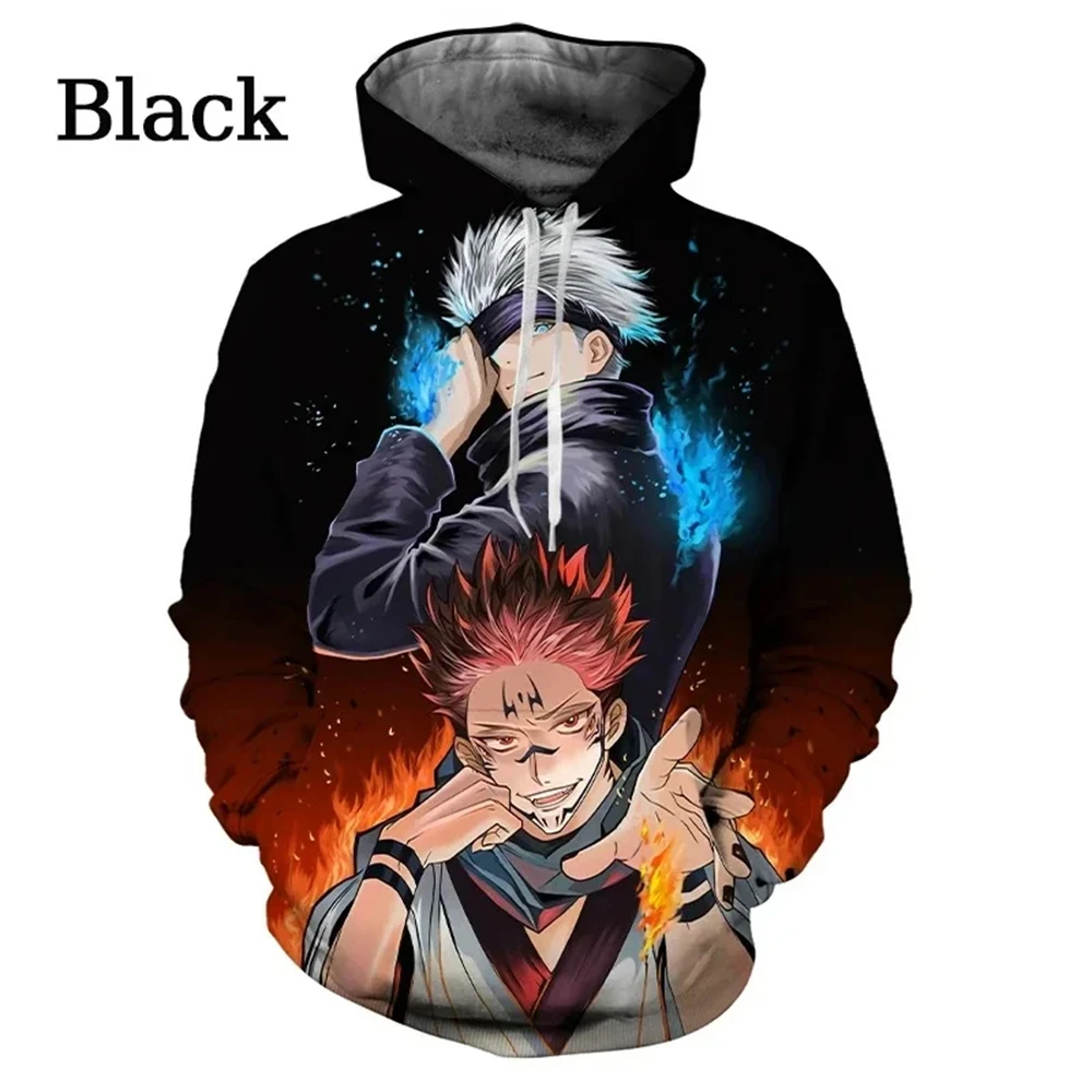 Anime Manga Jujutsu Kaisen Pattern Men\'s Hoodie Satoru Gojo Sweatshirt 3D Print Men\'s Hoodie Fashion Pullover New Men\'s Clothing