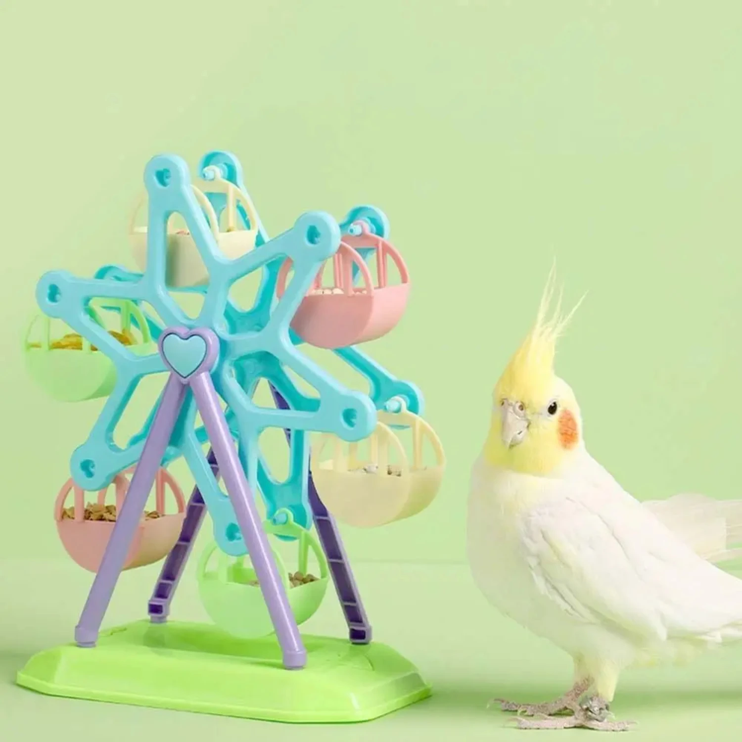 

Rotate Food Lovebird Cockatoo Cage Snacks Feeder Bird Supplies Bird Windmill Toy Bird Foraging Toys Parrot Ferris Wheel