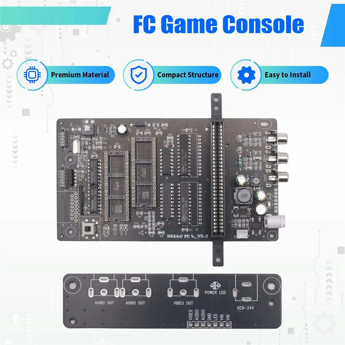 ABZJ DIY-FC Hardware FC Motherboard FC Spielkonsole Ohne CPU und PPU