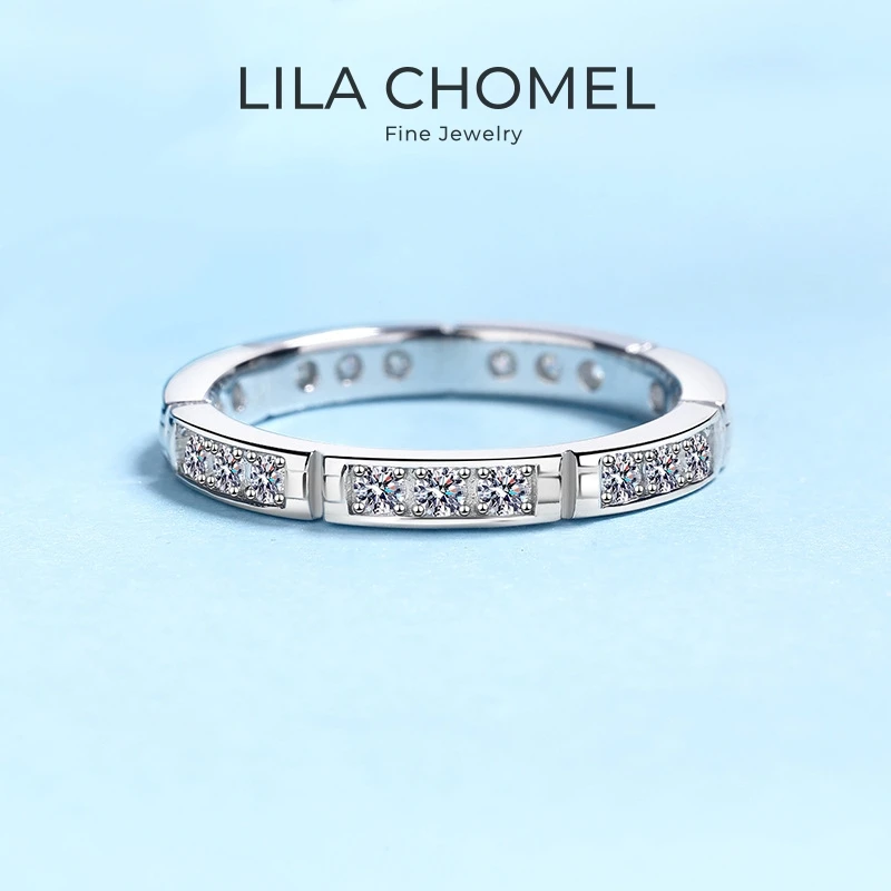 

Lover Valentine's Day 18K White Gold Rings Girl Friend Birthday Gift 0.52CT Moissanite Diamond Women PT950 Platinum Wedding Band