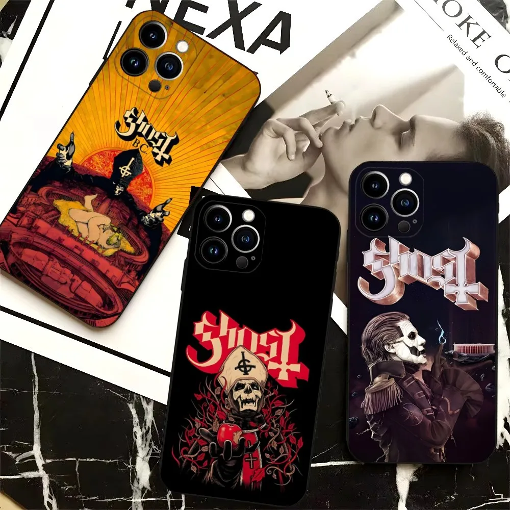

Ghost Heavy Metal Band Phone Case For iPhone 16,15,14,13,12,Pro,Max,11,7,8,Plus,XR,XS Max Shockproof Silicone Soft Shell