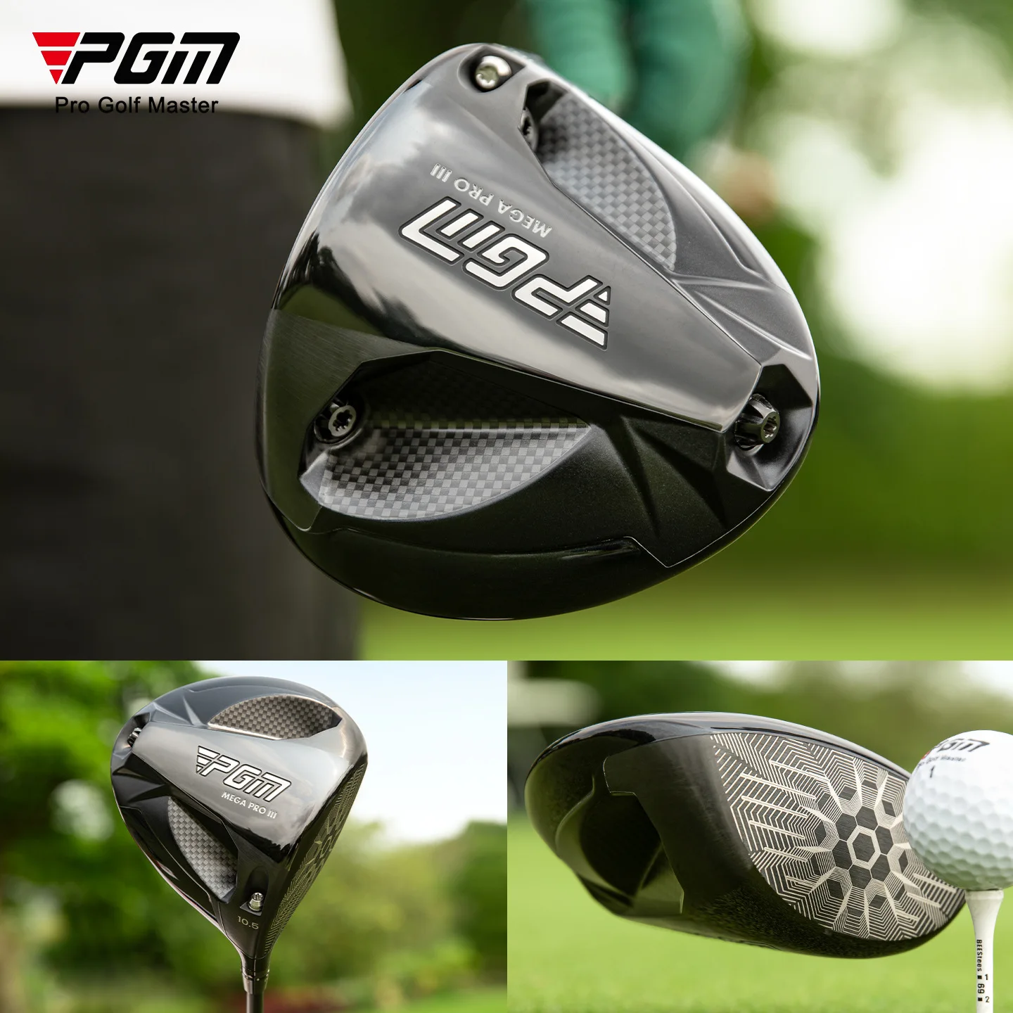 PGM adjustable tilt angle men's professional club low center gravity titanium alloy tee ball No.1 wood carbon fiber shaft crown