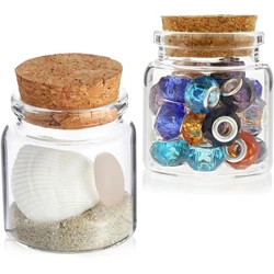 12/24pcs Small Glass Jars with Cork Lids, 50ml Mini Bottles for DIY Crafts, Party Favors, Sand