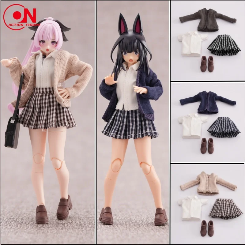 1/12 مقياس 99S سلسلة فتاة زي مدرسي تي شيرت تنورة طويلة قصيرة الجوارب الملابس مجموعة صالح 6 بوصة أنثى الجندي عمل الشكل دمية #1