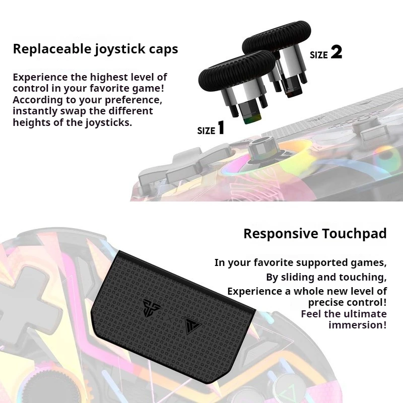 WGP14v2 Game Controller Hall Linear Trigger Dual-Mode-Verbindung Austauschbare Joystick-Kappe Eingebautes Gyroskop Touch Seidig glatt