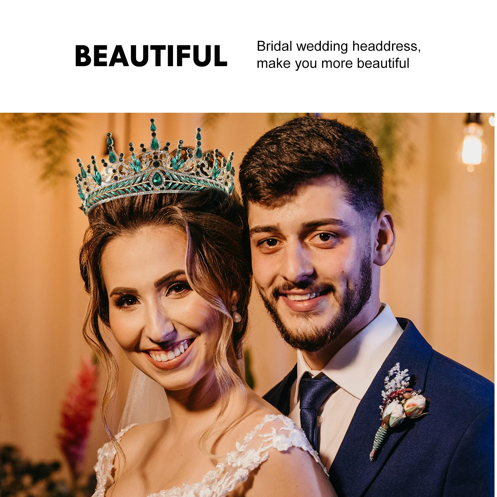 

Baroque Style Rhinestone Alloy Crown Headdress For Women Wedding Bridal Engagement Sparkling Crown Hair Accessories Durable
