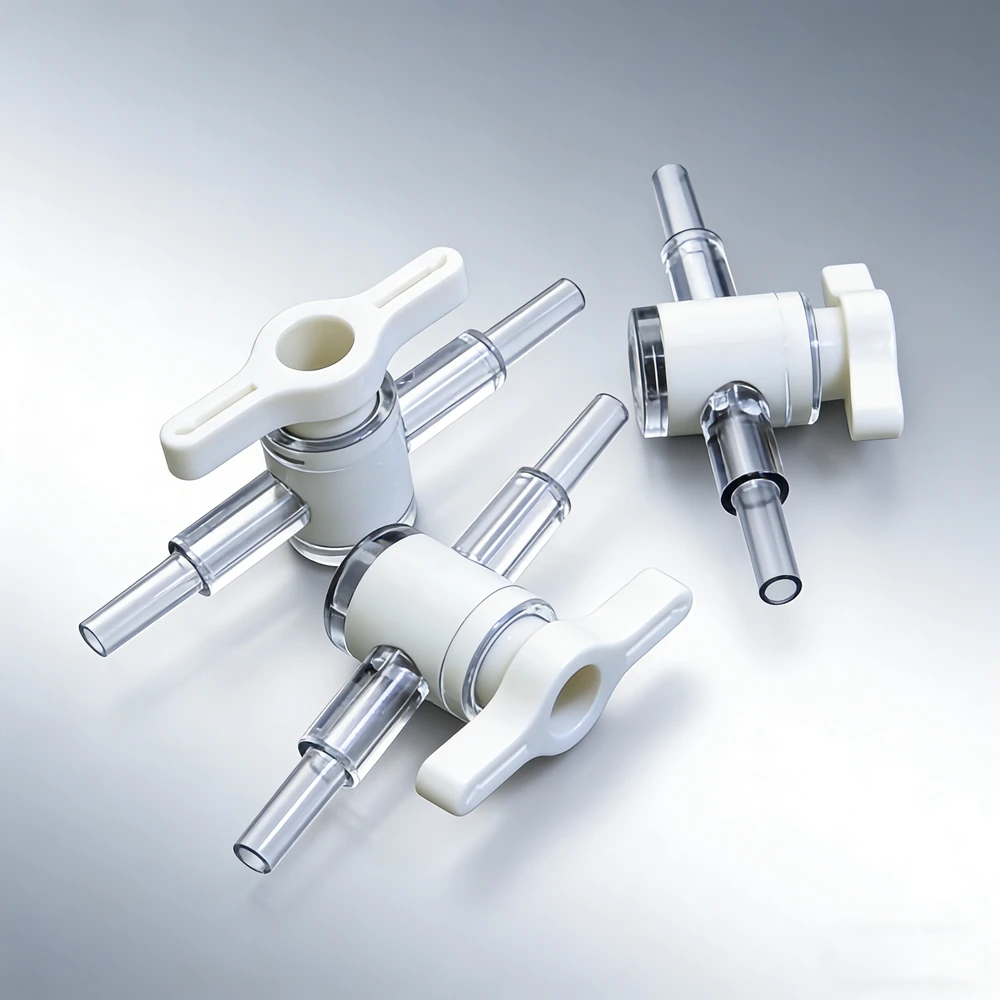 10PCS Plastic Two Ways Flow Control Luer Stopcock Valve