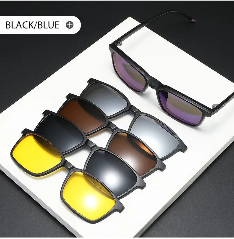 VCKA 5 Clips Magnet Sonnenbrille Objektiv Männer Myopie Fahren Gläser TR90 Rahmen Anpassen Rezept-0,5 ZU-6,0 Frauen brillen – Detail 9