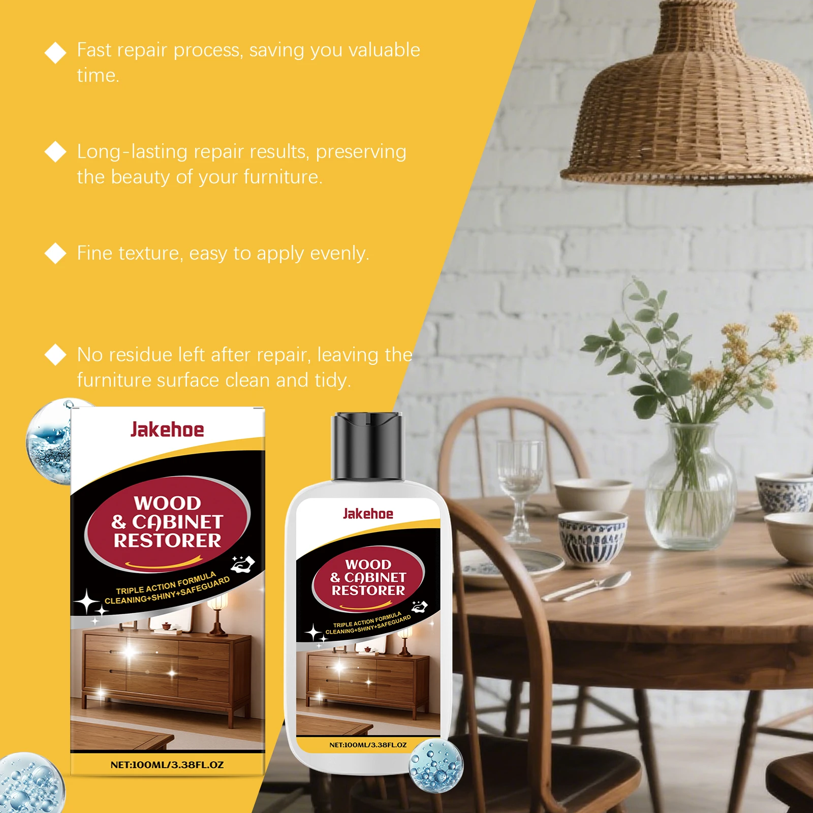 Wood Cabinet Restorer Furniture Scratch Remover Wood Polish Repair Oil Multipurpose Wooden Floor Care Wood Surface Protect Agent