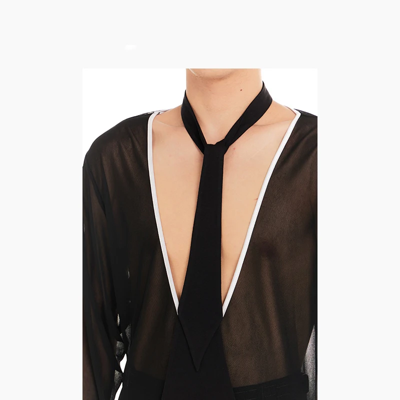 

2025 New Latin Dance Accessories For Men Black Tie Chacha Rumba Tango Adult Male Latin Accessories Performance Wear DQS19768