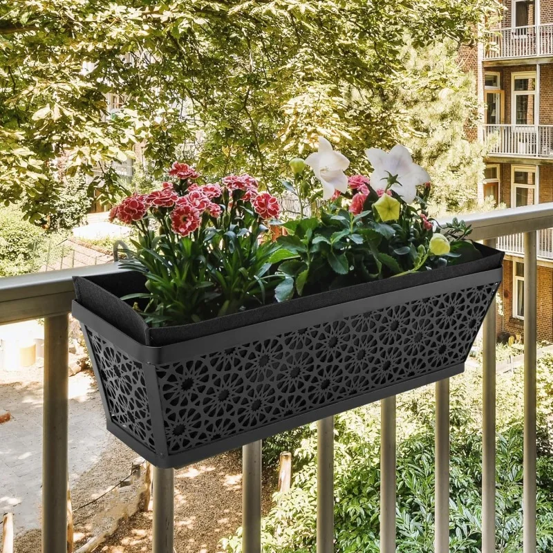 

2026 hot Felt trapezoidal manger flower pot lined hanging iron flower stand replacement lining outdoor railing wall-mounted flow