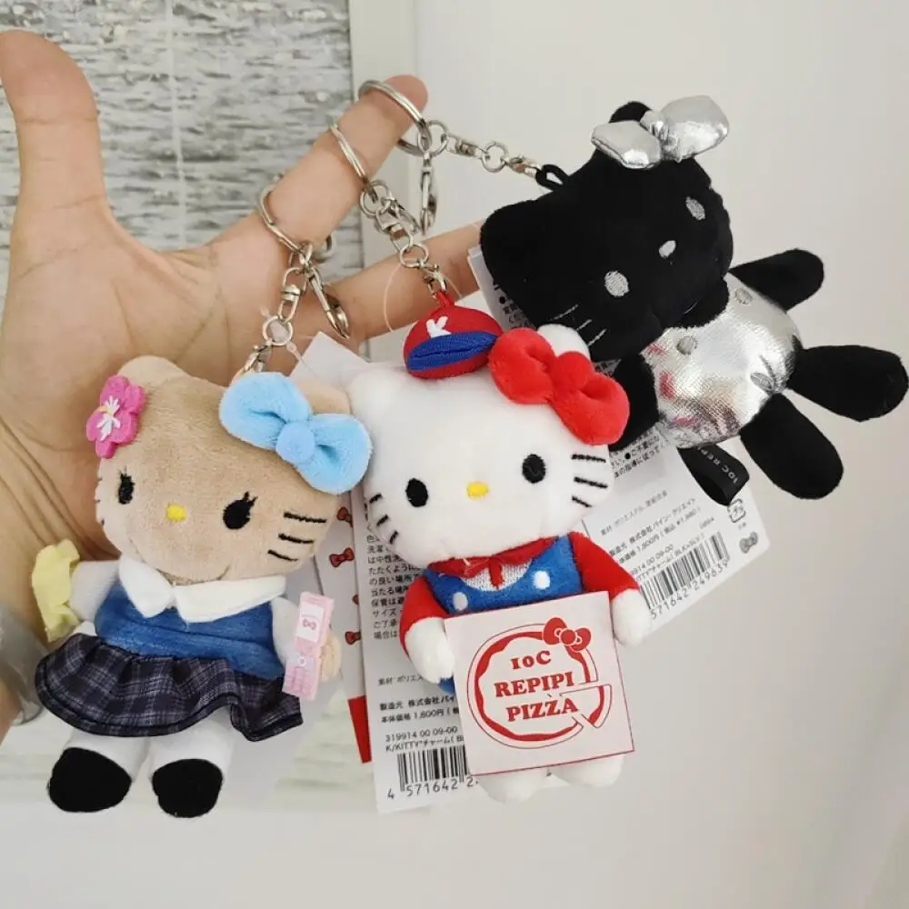 

Kawaii Sanrio courier Hello Kitty plush keychain Bag pendant decoration accessories Cartoon doll Cute plush toys for girls gift