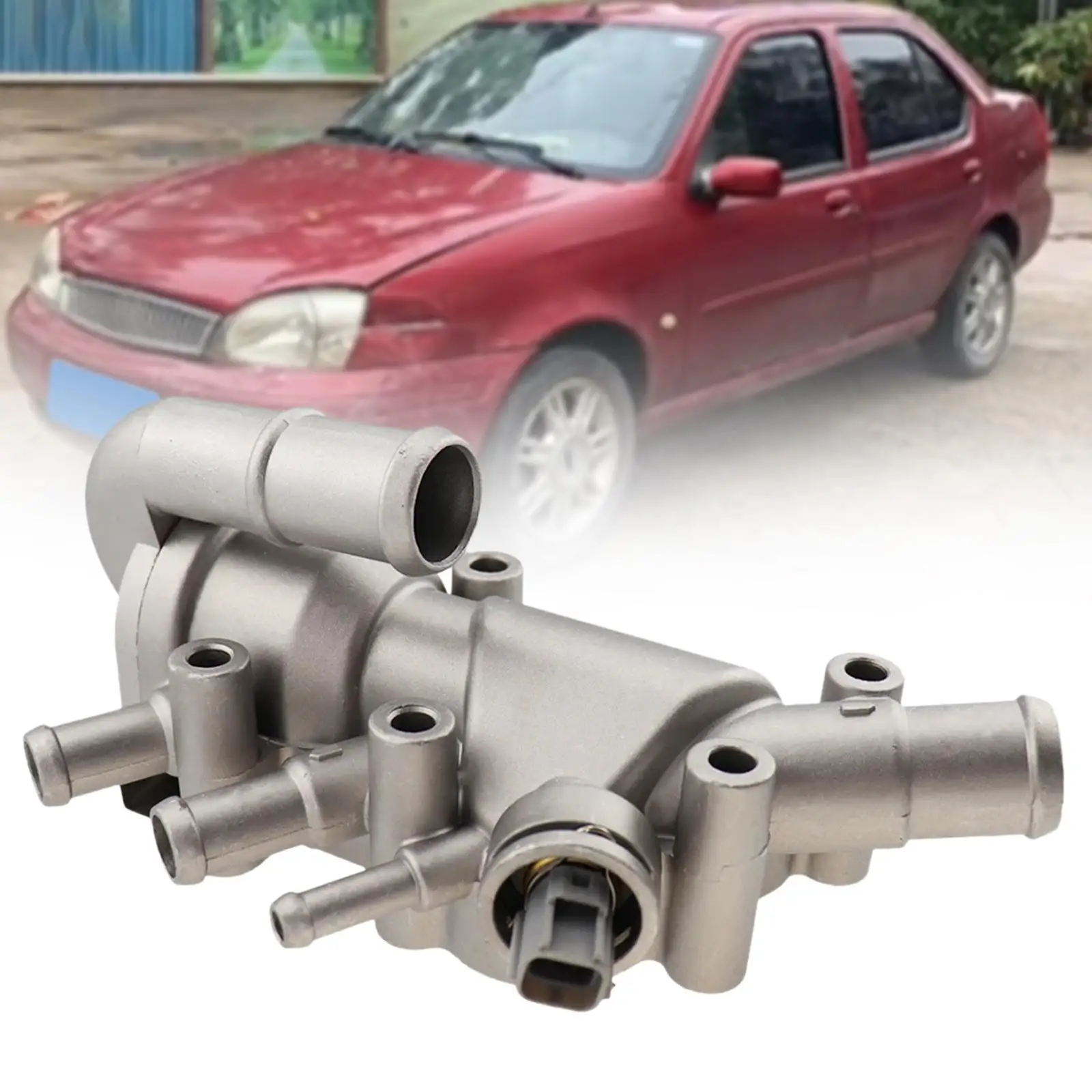 Carcasa de Termostato de Repuesto, Salida de Agua de Aleación, Pieza de Repuesto para Motor Ford Fiesta Mk5 1.3 Duratec 2S6G9K478A2B