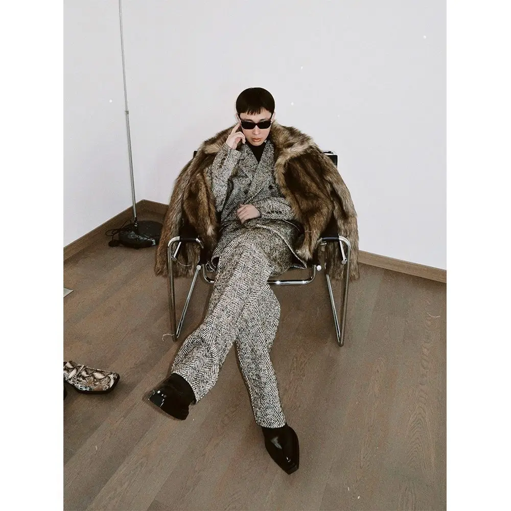 Moda coreana pele integrada novo casaco jaqueta feminina inverno solto médio longo quente grosso tendência roupas femininas